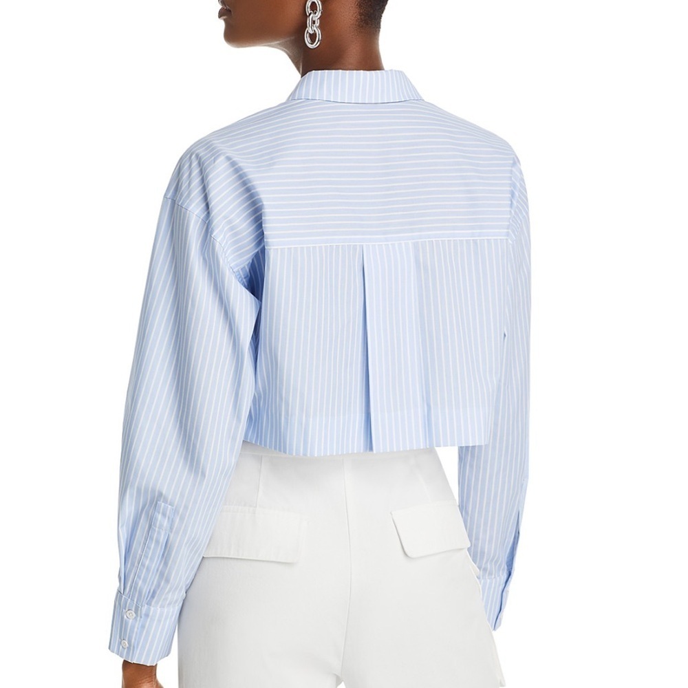 Grey Lab Striped Cropped Shirt - Picture 2 of 3